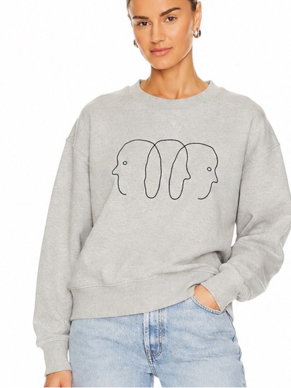 Norse Projects Geoff McFetridge Sweatshirt Graphic Crewneck Gray Pullover Arne F